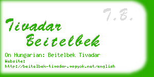 tivadar beitelbek business card